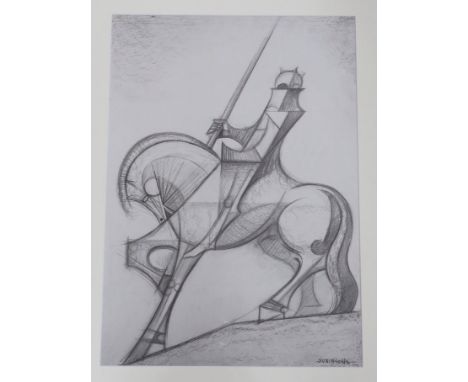 After Josep Maria Subirachs (1927-2014), monochrome print, 'Great Longi', 57 x 40cm