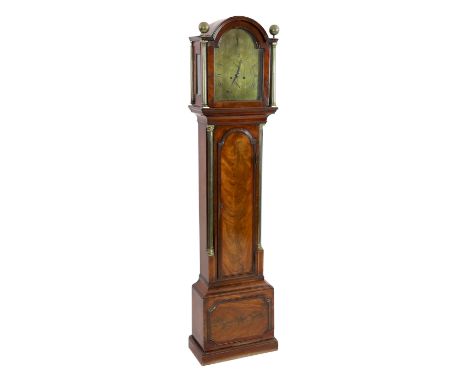 Jonathon Watson of London. A George III brass mounted mahogany eight day longcase clock, the 12 inch arched brass dial with s