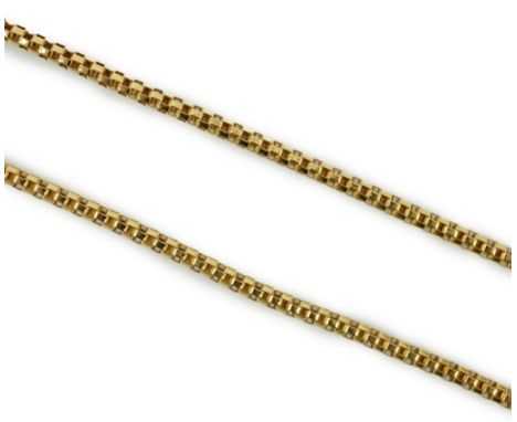 A modern 750 yellow metal chain, 48cm, 7.5 grams.