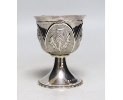 An Elizabeth II Scottish silver limited edition Millennium commemorative goblet, by Richard Jarvis, numbered 42/250, Edinburg