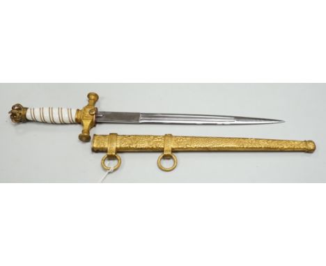 A Hellenic army dagger with coat of arms and motto on blade