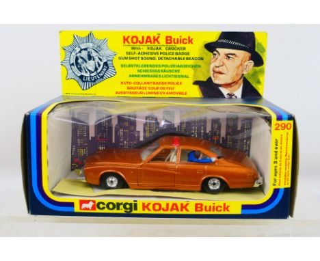 Corgi - A boxed #290 Kojak Buick. Item comes with figures but contents are loose in the box. Contents appear to be very good-