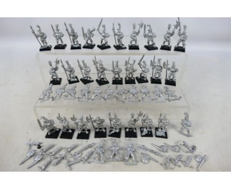 Warhammer - Citadel - Games Workshop - A group of 42 unpainted metal Warhammer Empire Knights. Twenty seven figures are compl