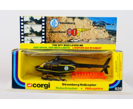 Corgi - A boxed #926 007 Stromberg Helicopter from 'The Spy Who Loved Me'. Item appears near mint with all 10 missile accesso