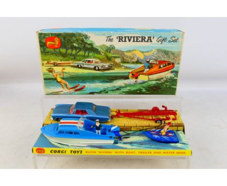 Corgi - A boxed Corgi Gift Set #13 The Riviera Gift Set. Item appear to be in excellent condition including Metallic Blue Bui