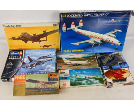 Revell - Heller - Frog - Other - Eight boxed 1:72 scale plastic aircraft model kits. Lot includes Heller #80314 Lockheed 1049
