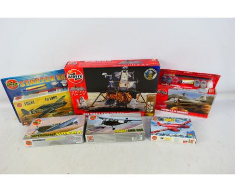 Airfix - Six boxed Airfix plastic model kits in 1:72 scale. Lot includes Airfix A50106 'One Small Step For Man' Lunar Module;