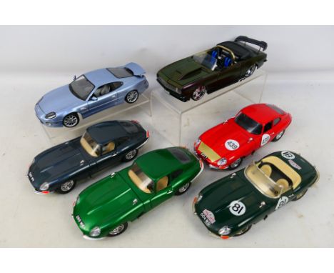Maisto - Burago - 6 unboxed 1/18 scale diecast vehicles to include 1968 Chevrolet Camero, Aston Martin DB7 Vintage and 4 vari