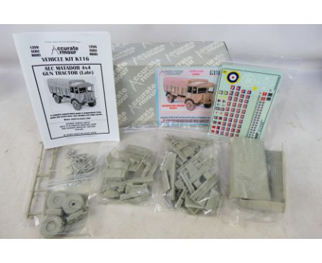 Accurate Armour - A boxed 1:35 scale Accurate Armour K116 AEC Matador 4x4 Gun Tractor (Late). The resin, metal and photoetche