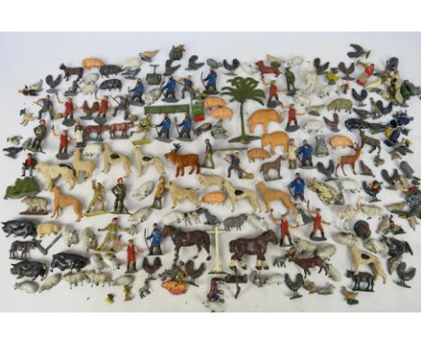 Britains - Timpo - Crescent - Johillco - A collection of cast metal figures and a few plastic including some Timpo flocked an