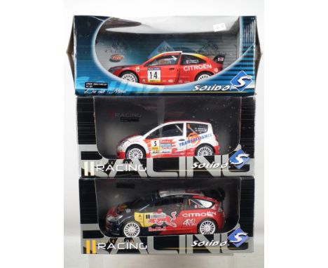 Solido - 3 boxed 1/18 scale diecast vehicles to include #150 713-00 Citroen C4 WRC World Champion (Red Bull) 2008, #9034 Citr