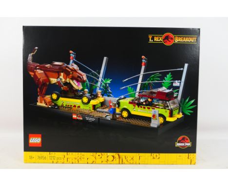Lego - A boxed factory sealed 2022/23 Jurassic Park #76956 'T. Rex Breakout' set. The set is presumed to be in Mint condition