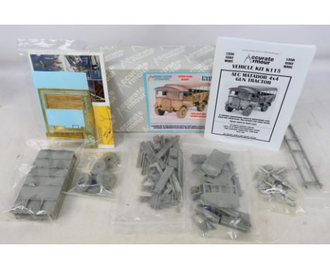 Accurate Armour - A boxed 1:35 scale Accurate Armour K115 AEC Matador Gun Tractor. The resin, metal and photoetched kit comes