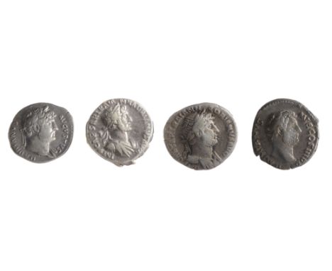 Four early 2nd century AD Imperial Roman silver denarii from the reign of Hadrianfirst Rome, AD 125-128. HADRIANVS AVGVSTVS, 