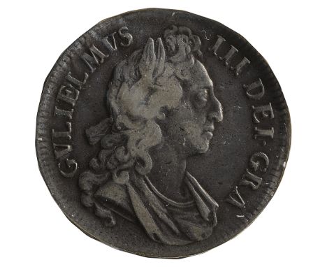 William III Silver Crown1696, Octavo on the side1st bust, draped and laureate right / Crowned shields cruciform, 1st harp.Dia