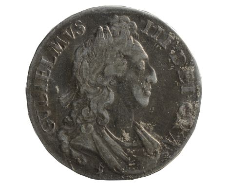 William III Silver Crown1696, Octavo on the side1st bust, draped and laureate right / Crowned shields cruciform, 1st harp.Dia