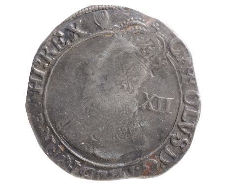 Charles I (1625-49) silver shilling mint mark harp (1632-3) CAROLUS D G MAG BRI FR ET HIB REX. Group D, fourth larger bust ty