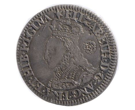 Elizabeth I (1558-1603) milled silver sixpence mint mark star, ELIZABETH D G ANG FRA ET HIB REGINA, Ornate crowned bust facin