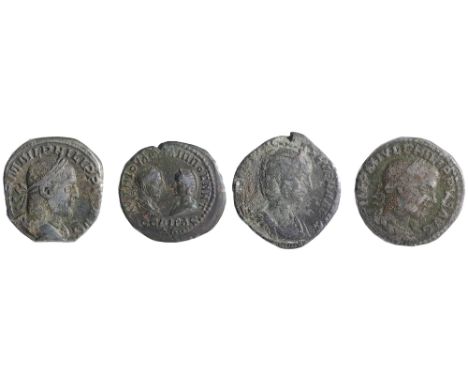 Philip I AE SestertiusRome, Struck 248 ADIMP M IVL PHILIPPVS AVG: Bust of Philip the Arab, laureate, draped, cuirassed, right