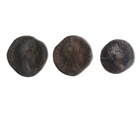 Marcus Aurelius AE SestertiusRome, Struck under Commodus, 180 AD.DIVVS M ANTONINVS PIVS legend with bare head right / CONSECR
