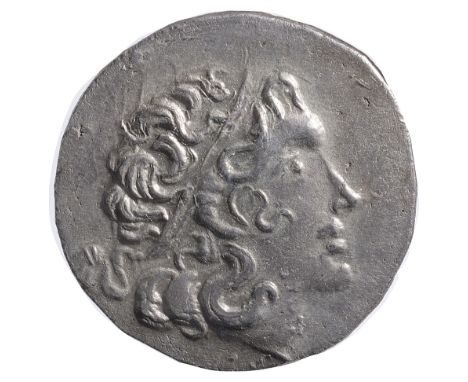 Thrace, Byzantion Silver Tetradrachm2nd Century BCDiademed head of deified Alexander III right / Athena seated left, Nike in 