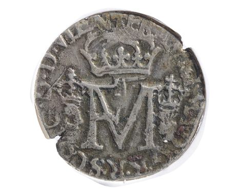 SCOTLAND. Mary (1542-1567) Billon Twelvepenny groat ‘Nonsunt’ Second period, Francis and Mary. Edinburgh mint. Dated 1559. FR