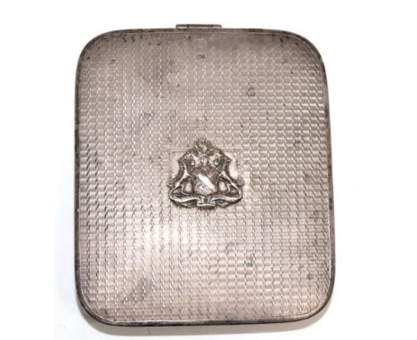 An Austrian silver folding campaign shaving mirror, makers mark WJ, Vienna 1858, with engine turned decoration, the front app