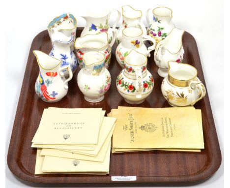A set of twelve Royal Worcester china ''The Historic'' jugs, with certificates 