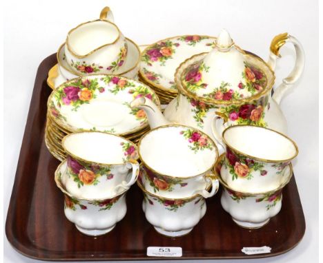 A Royal Albert Old Country Roses pattern tea service