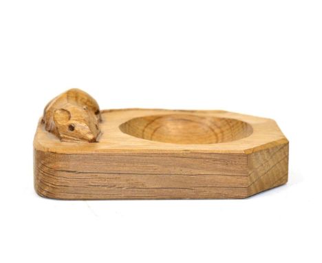 A Robert Mouseman Thompson oak pin tray 