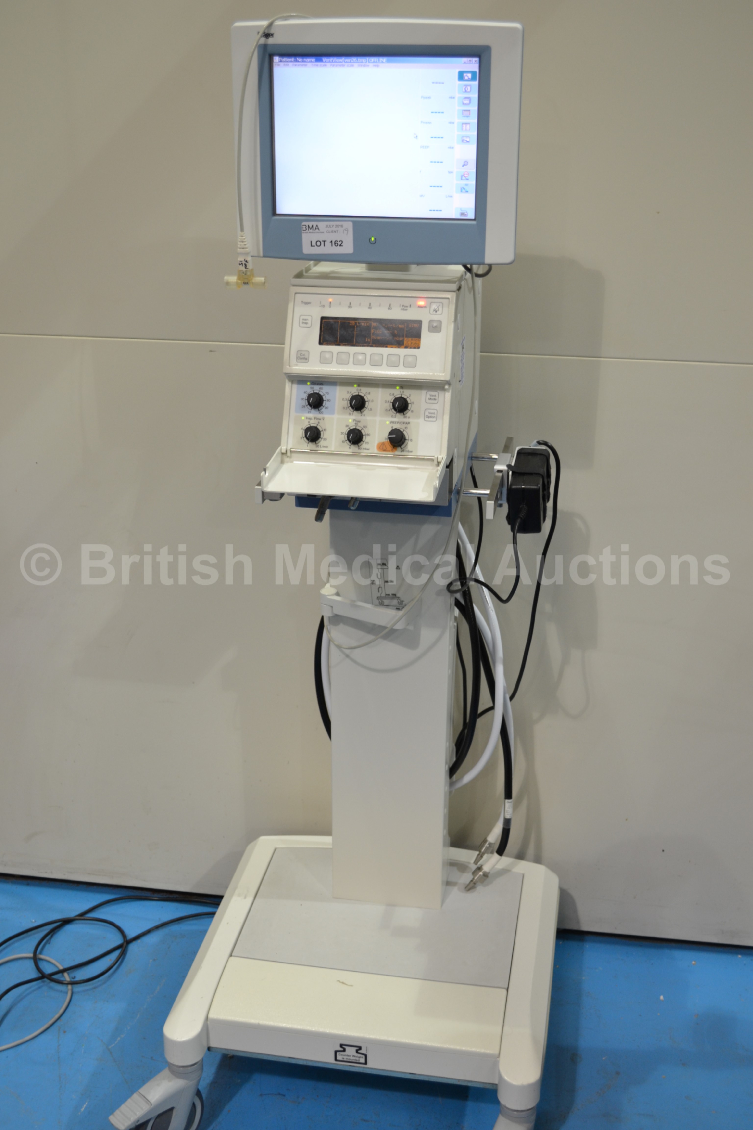 Drager Babylog 8000 Plus Ventilator System On Stand with Drager Monitor