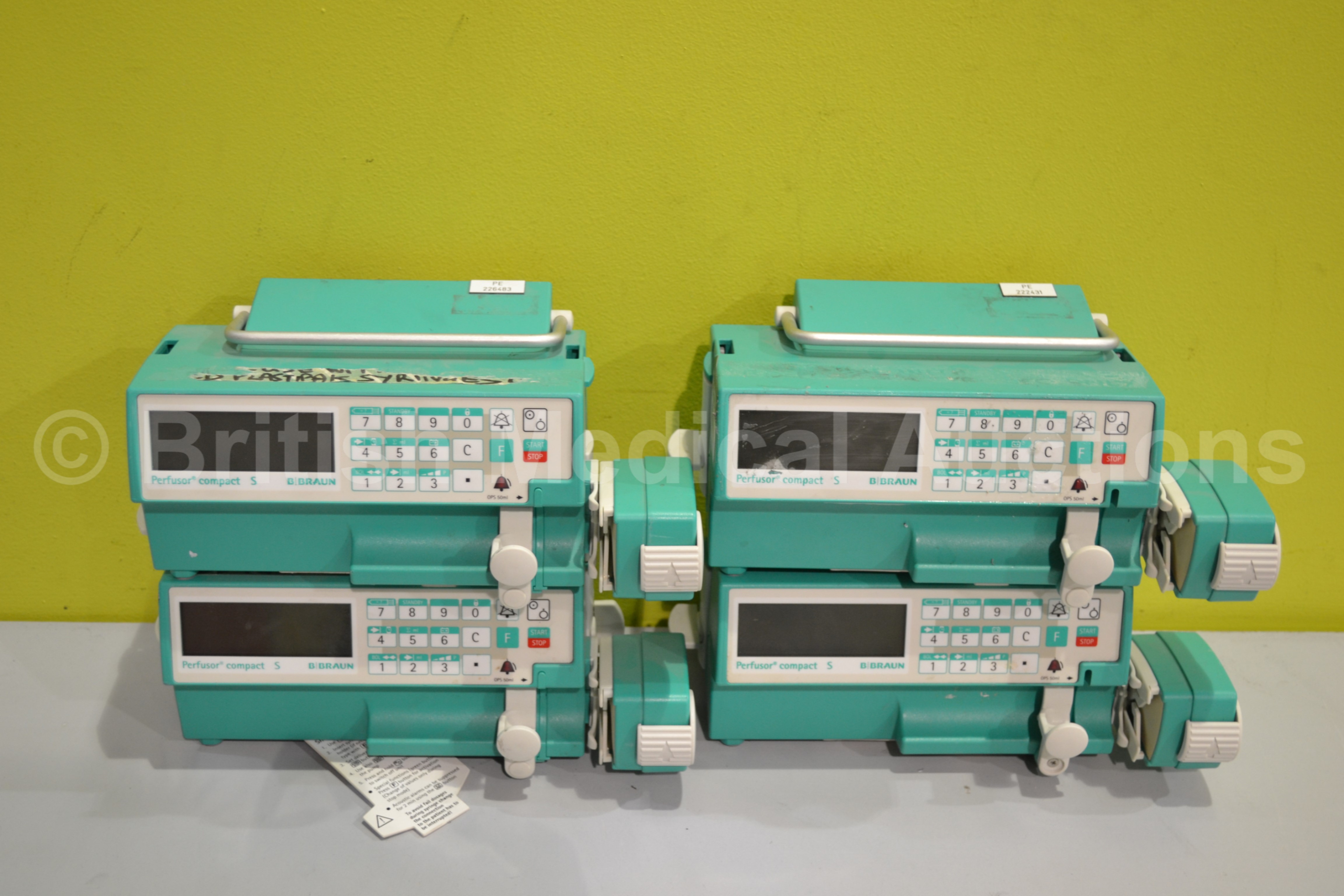Braun Perfusor Compact S 4 x B Braun Perfusor Compact S Syringe Pumps (All Power Up)