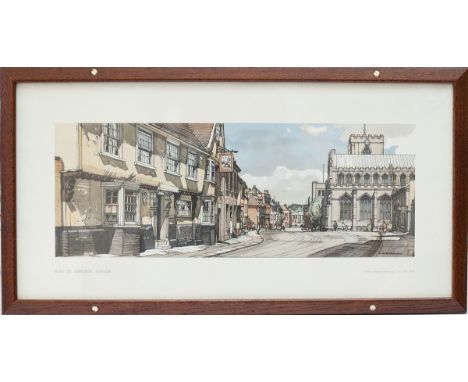 Carriage Print BURY ST EDMUNDS, SUFFOLK by Fred W Baldwin from the LNER Post-War Series, around 1948. Much scarcer than the B