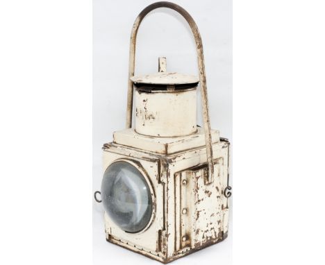 BR Western Region locomotive headlamp in original condition and complete with reservoir, GWR burner and red shade.