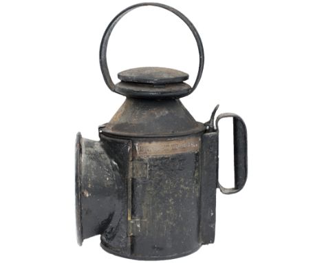 CIE 3 aspect handlamp, stamped in reducing cone CIE and brass plated on the side BENNETTS BGE1. Ex Bennettsbridge station whi