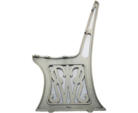 GWR cast iron seat bench ends, a pair, in the early script pattern with cut-outs on the back supports. Have been shot blasted