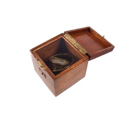 EARLY 20TH CENTURY MARINE DECK WATCH/CHRONOMETER,by Elgin National Watch Co., brass cased and on gimballed mount, housed bene