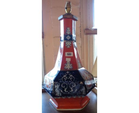 An early 20th Century Oriental style faceted vase - as a table lamp