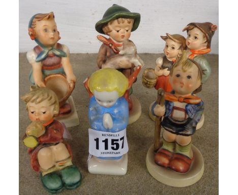 Six Hummel figures including a group - one a/f