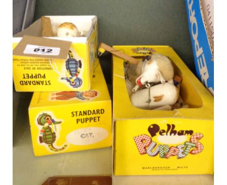 Three vintage Pelham Puppet A5 Foals in two original boxes