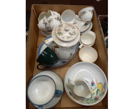 3 CARTONS OF MISC CHINAWARE INCL; PART TEA / COFFEE SET BY ROYAL WORCESTER, TEA POTS &amp; CEREAL DISHES