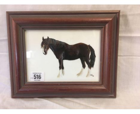 OIL PAINTING OF A PORTRAIT OF A HORSE, SIGNED WITH INITIALS