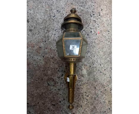 MODERN BRASS &amp; GLASS COACHING LAMP