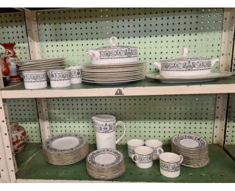 TEA / DINNER SERVICE WITH TUREEN'S ETC BY ROYAL WORCESTER, PADUA 1966 DESIGN