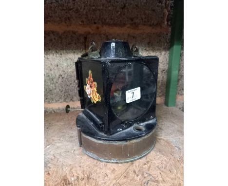 VINTAGE BRASS &amp; METAL PARAFFIN LAMP WITH BURNER, SCREW STOPPER MISSING