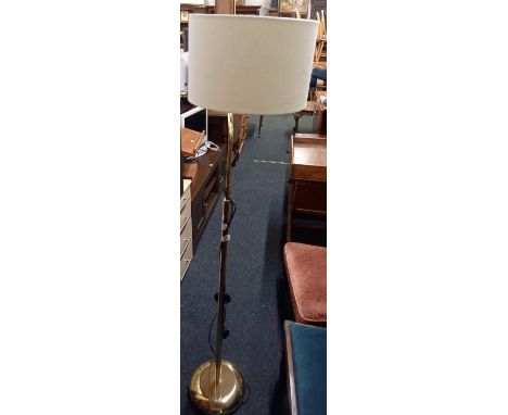 BRASS EFFECT ADJUSTABLE STANDARD LAMP &amp; SHADE