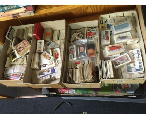 4 CARTONS OF VINTAGE CIGARETTE CARDS BY ARMY CLUB CIGARETTES, GRANDY, SARONY CIGARETTES &amp; MANY OTHERS