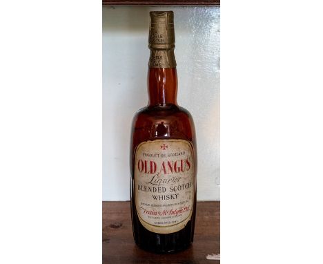 A bottle of Old Angus Liquer Blended Scotch Whisky, Train & MacIntyre Ltd, GlasgowProvenance: purchased at the outbreak of WW