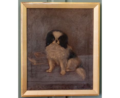 Latham Barnes (British, 19th Century), portrait of a seated King Charles spaniel, signed u.l., oil on canvas, 60 by 50cm, gil