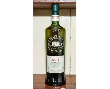 Ardmore. A bottle of The Scotch Malt Whisky Society (SMWS), 'Peaty fruit punch', distilled 17 July 2002, one of only 201 bott